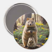 Moeder en Baby Quokka, Fridge Magnet (Voorkant / Achterkant)