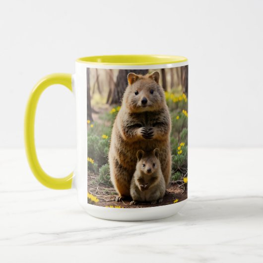 Moeder en Baby Quokka, koffie-Mok Mok (Links)