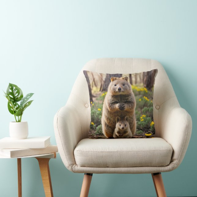 Moeder en Baby Quokka Kussen (Stoel)