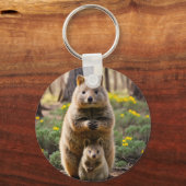 Moeder en Baby Quokka, sleutelhanger (Achterkant)