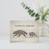 Moeder en Baby Raccoon Briefkaart (Staand voorkant)