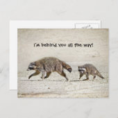 Moeder en Baby Raccoon Briefkaart (Voorkant / Achterkant)