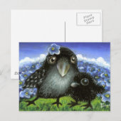 Moeder en baby raven briefkaart (Voorkant / Achterkant)