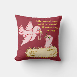 Moeder en Baby rode vogel Kussen