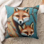 Moeder en baby rode vos kussen (Deken)