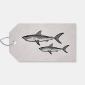  Moeder en Baby Shark Ocean Beach Baby shower Cadeaulabel (Achterkant Horizontaal)