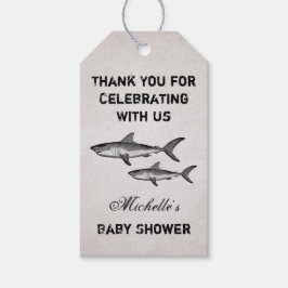  Moeder en Baby Shark Ocean Beach Baby shower Cadeaulabel