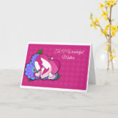 Moeder en Baby Silhouette Wenskaart Kaart (Gele Bloem)