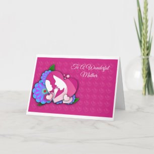 Moeder en Baby Silhouette Wenskaart Kaart