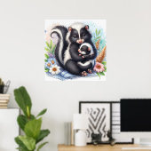 Moeder en Baby Stinkdier Poster (Thuiskantoor)