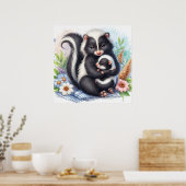 Moeder en Baby Stinkdier Poster (Keuken)