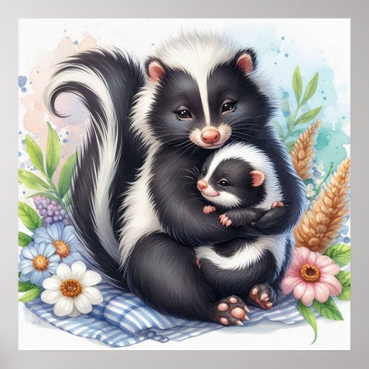 Moeder en Baby Stinkdier Poster (Voorkant)