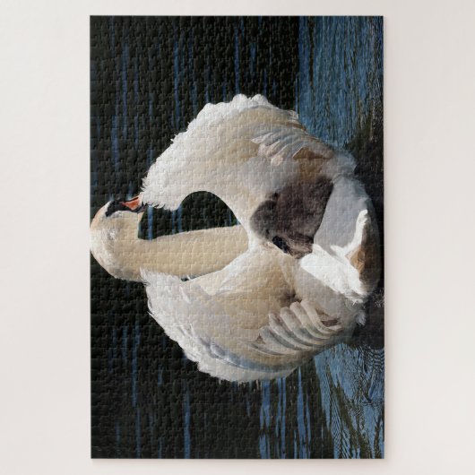 moeder- en baby-swaanpuzzel legpuzzel (Verticaal)