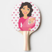 MOEDER EN BABY TAFELTENNISBATJE (Voorkant)