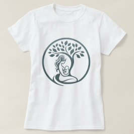 Moeder en Baby Tree Eenvoudige Silhouette Geboorte T-shirt