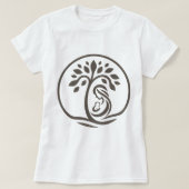 Moeder en Baby Tree Khaki Silhouette Geboorte, Gif T-shirt (Design voorkant)