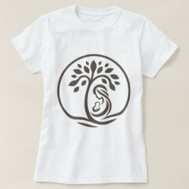 Moeder en Baby Tree Khaki Silhouette Geboorte, Gif T-shirt