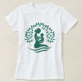 Moeder en Baby Tree Silhouette Geboorte, Gift T-shirt (Design voorkant)