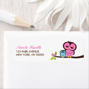 Moeder en Baby Uil Retouradres Labels