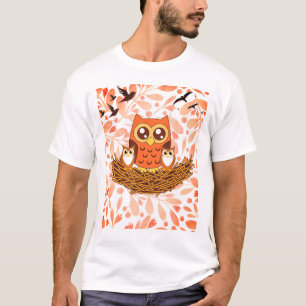 Moeder en baby uil T-shirt ontwerp