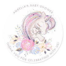 Moeder en Baby Unicorn Baby shower Hartelijk dank