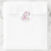 Moeder en Baby Unicorn Baby shower Hartelijk dank Ronde Sticker (Tas)