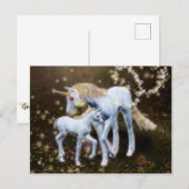 Moeder en Baby Unicorn Briefkaart (Voorkant / Achterkant)