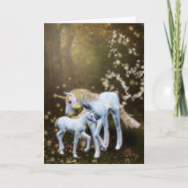 Moeder en Baby Unicorn Kaart