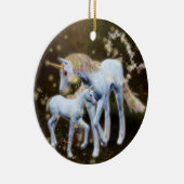 Moeder en Baby Unicorn Keramisch Ornament (Rechts)