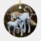 Moeder en Baby Unicorn Keramisch Ornament (Achterkant)