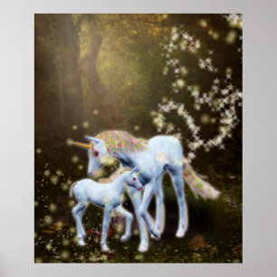 Moeder en Baby Unicorn Poster
