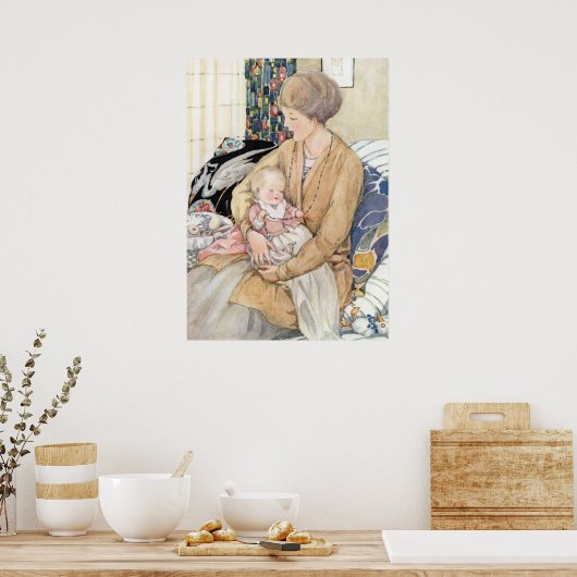  moeder en Baby van Anne Anderson Poster (Keuken)