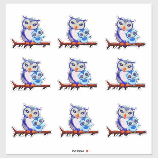 Moeder en Baby van Sticker (Vel)