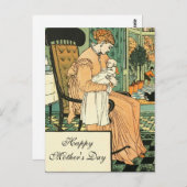 Moeder en Baby, Vintage Briefkaart (Voorkant / Achterkant)