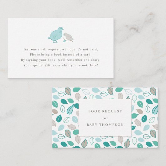 Moeder- en baby-vogelboekkaart informatiekaartje (Voorkant / Achterkant)