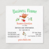 Moeder en Baby Vogels in Nest Maest with Love Cute Vierkante Visitekaartje (Achterkant)