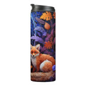 Moeder en baby vos in magisch bos thermosbeker (Geroteerd rechts)
