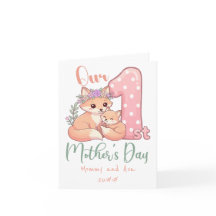 Moeder en Baby Vos Roze 1e Moederdag