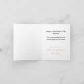 Moeder en Baby Vos Roze 1e Moederdag Kaart (Binnen)