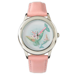 Moeder en Baby walvis dansen Horloge