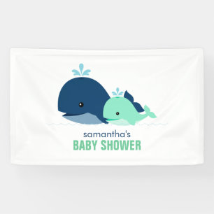 Moeder en Baby walvissen Geslachtsneutraal Baby sh Spandoek