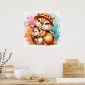 Moeder en Baby Wangzandmuis Poster (Keuken)