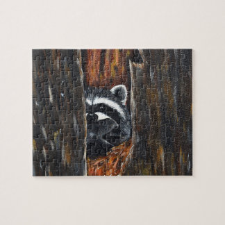 Moeder en Baby Wasbeer Schilderij Legpuzzel