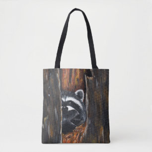 Moeder en Baby Wasbeer Schilderij Tote Bag