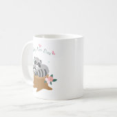 Moeder en baby wasberen Moederdag Koffiemok (Voorkant links)