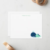 Moeder en Baby Whale Dank u Opmerkingen {groen} Notitiekaartje (Voorkant / Achterkant in situ)