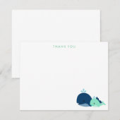 Moeder en Baby Whale Dank u Opmerkingen {groen} Notitiekaartje (Voorkant / Achterkant)