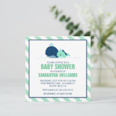 Moeder en Baby Whales Baby shower Kaart (Staand voorkant)