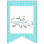 Moeder en Baby wit Beer Baby shower Vlaggetjes (Eerste vlag)