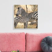 Moeder en Baby Zebra Canvas Print (Insitu (Woonkamer))